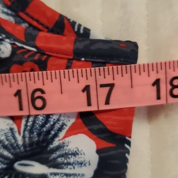 Columbia PFG Dress, Tropical Floral Patterns, Red, White & Blue, Size L - Picture 11 of 11